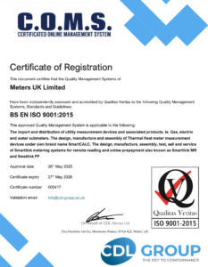 Meters UK ISO 9001 certification
