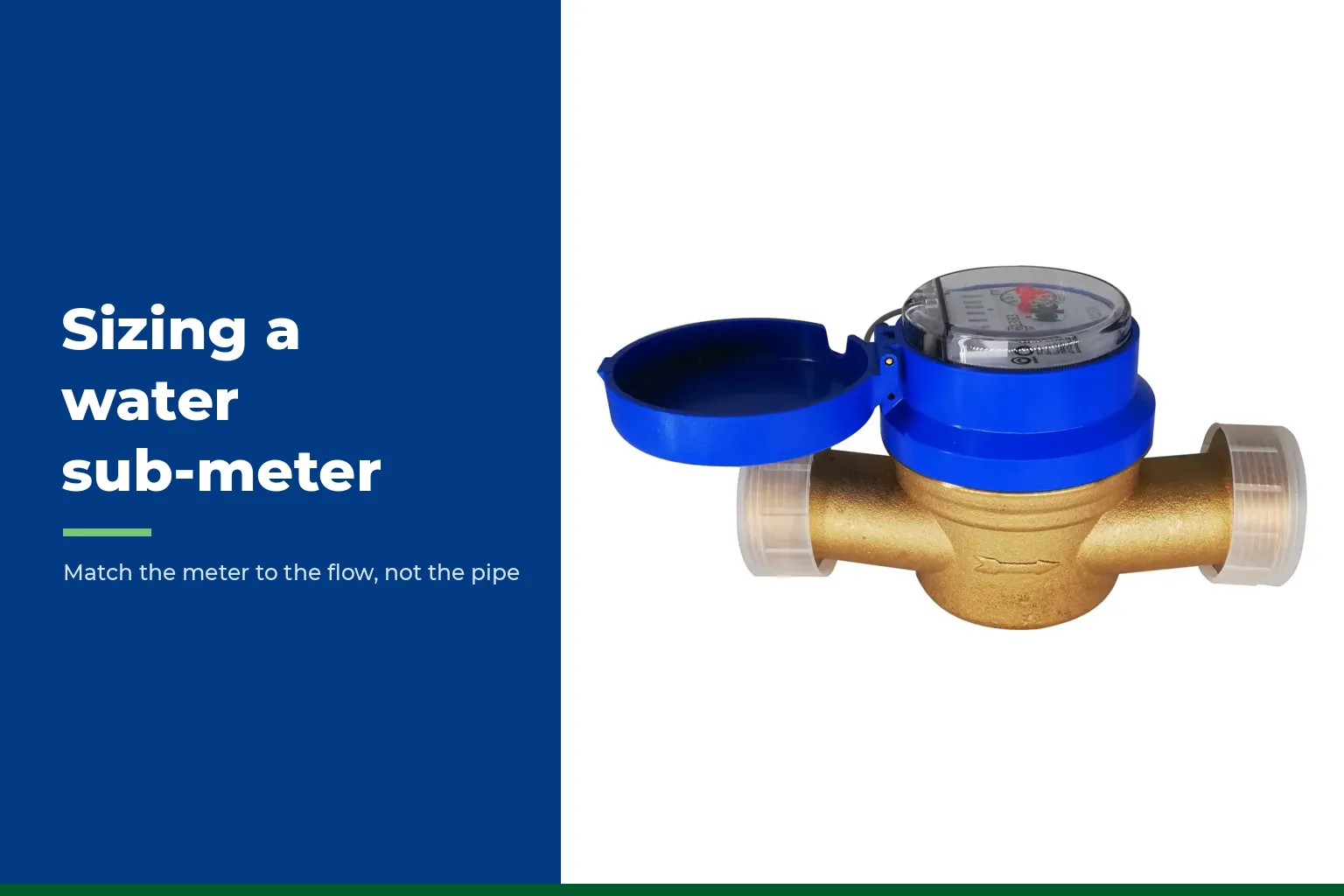 Meters UK single-jet water meter with brass body and blue cap